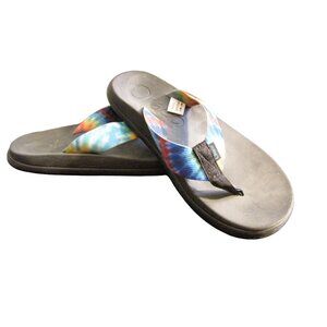 Chaco Chillos Womens 8 Rainbow Tie Dye Flip Flops Sandals Thongs